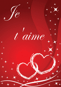 Un message d'amour scintillant avec coeurs